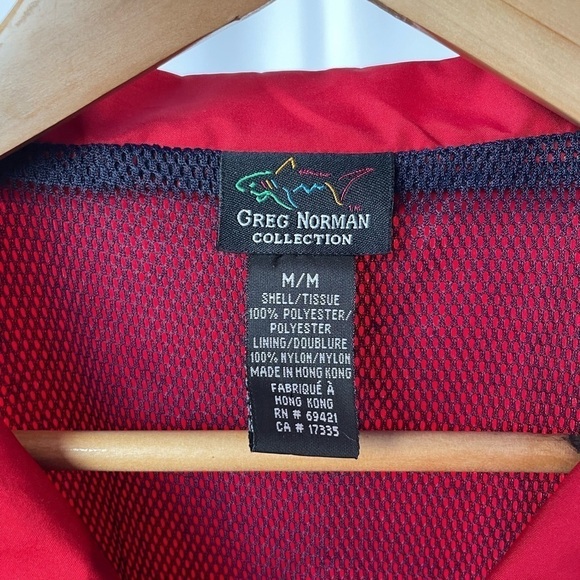 Greg Norman Full Zip Wind Rain Jacket in Red Size Medium - Picture 4 of 5